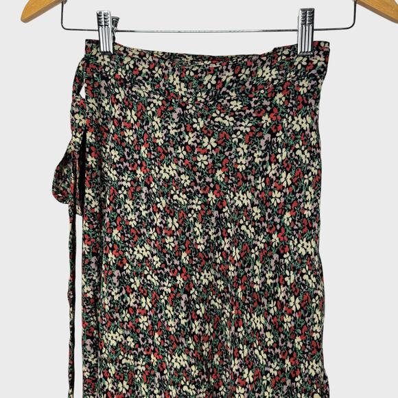 Reformation Annaliese Floral Wrap Midi Skirt | Small Ruffle Asymmetrical Ditsy - Picture 4 of 6